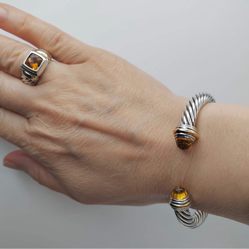 David Yurman Classic Cable Citrine Bracelet With Gold - Picture 5 of 6